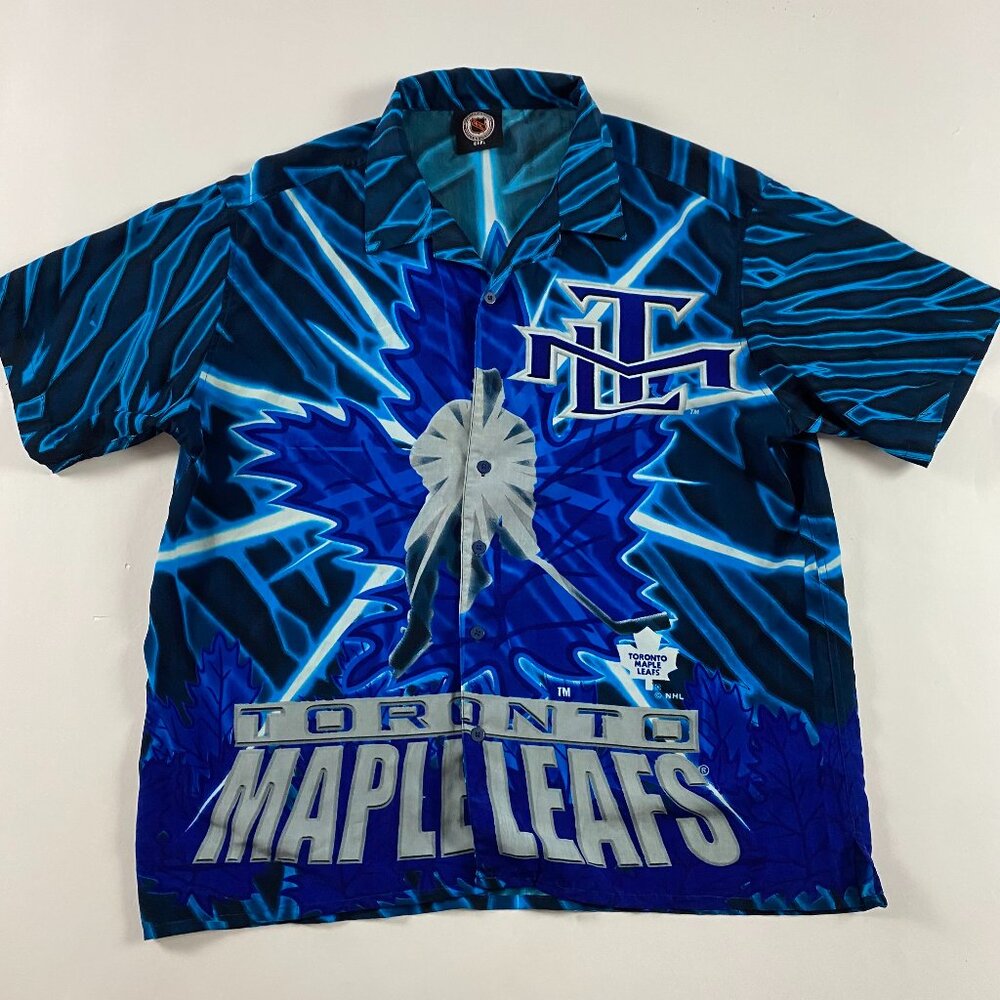 Toronto Maple Leafs Blue Graphic Button-Down Shirt